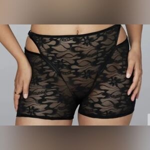 NWT Savage X Fenty Link up Lace Sleep Bottoms - Caviar Black - Size 4X.